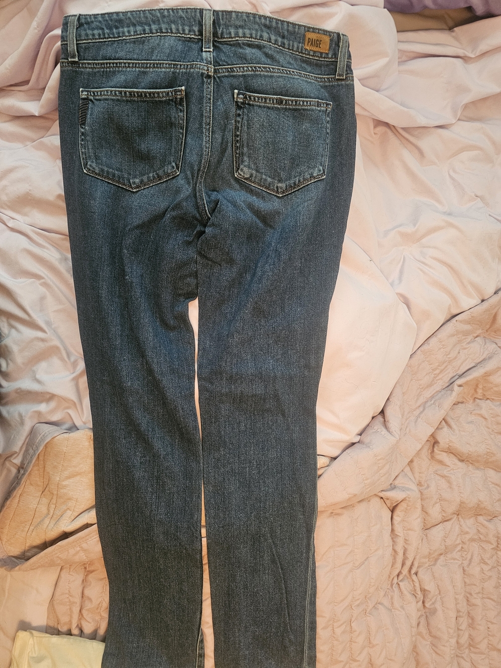 PAIGE Women's Dark Blue Distressed Skinny Jeans - Picture 2 of 5